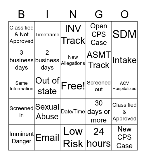 CAH Bingo (Policy 14.3) Bingo Card