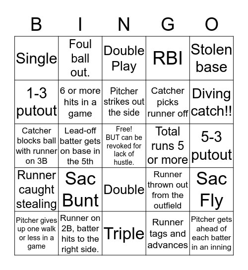 Illinois Vipers Bingo Card