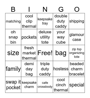 Thirty One Bingo Card