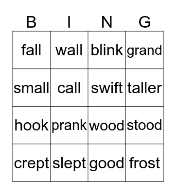Sound it out Bingo Card