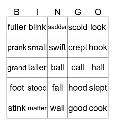 Sound it out Bingo Card