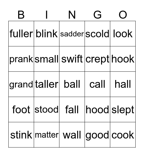 Sound it out Bingo Card