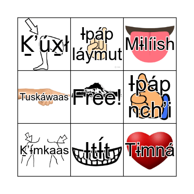 Wawnákwshash Bingo Card