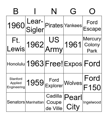 Happy Birthday, Ray & Shirley Bingo Card