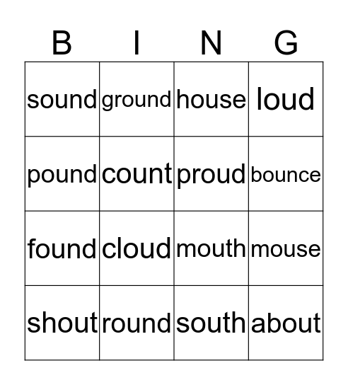 OU WORD BINGO Card