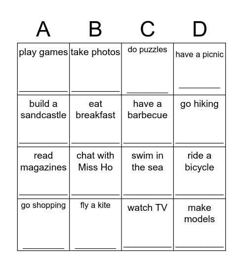 Did you...? Bingo Card