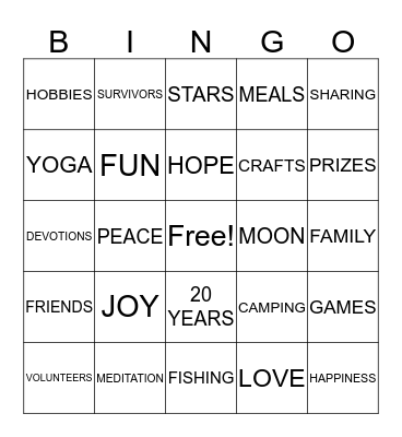 CAMP PHOENIX  Bingo Card