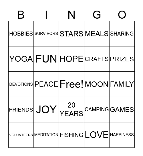 CAMP PHOENIX  Bingo Card