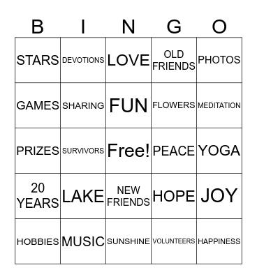 CAMP PHOENIX  Bingo Card