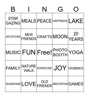 2017 CAMP PHOENIX  Bingo Card