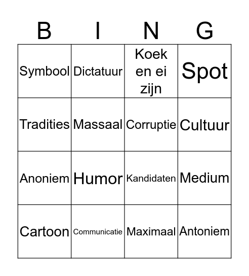 Bingo Card