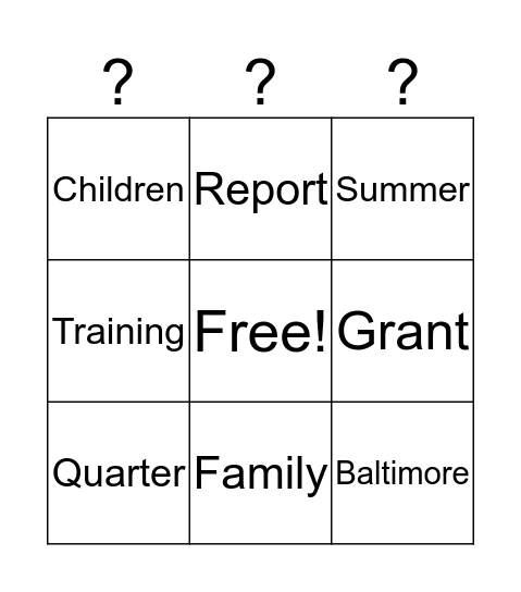 Team Meeting Bingo Card