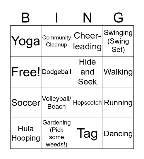 Participation 150 Bingo Card