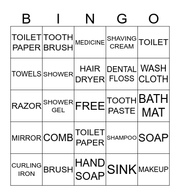 BATHROOM BINGO Card