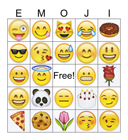 EMOJI Bingo Card