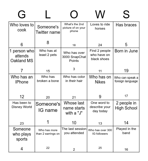 ***SOCIAL BINGO*** Bingo Card