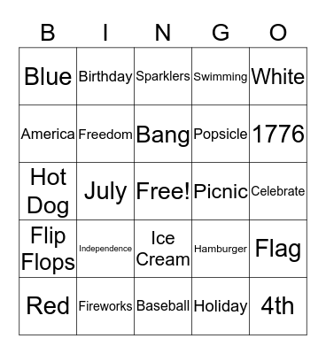Holiday History Bingo Card