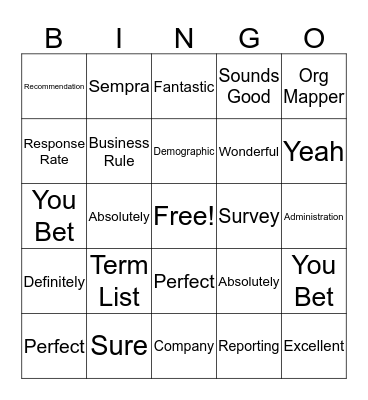 Mandie Bingo Card