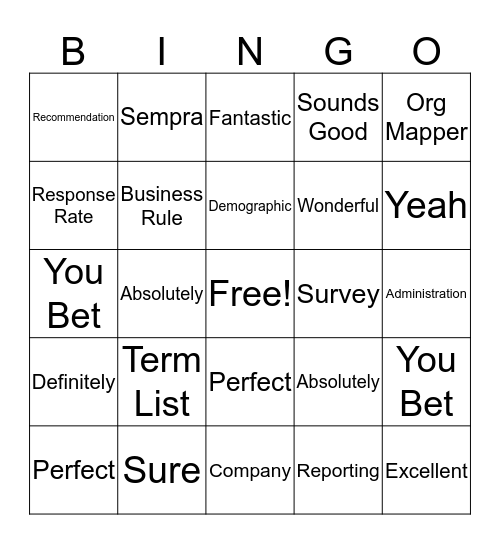Mandie Bingo Card