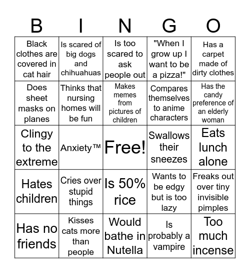 Anya's bingo  Bingo Card