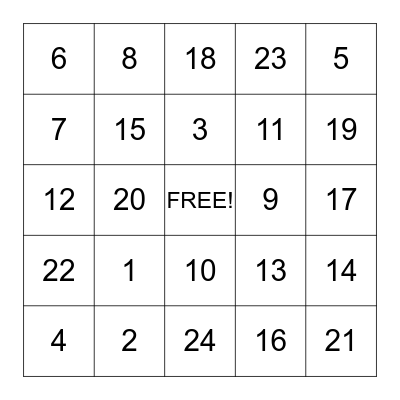 Baby Shower Bingo Card