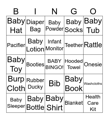 MEGAN AND JASON'S BABY BINGO Card