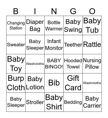 MEGAN AND JASON'S BABY BINGO Card