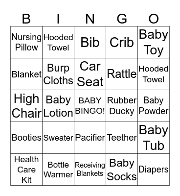 MEGAN AND JASON'S BABY BINGO Card