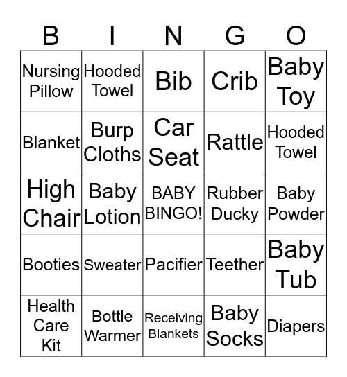 MEGAN AND JASON'S BABY BINGO Card