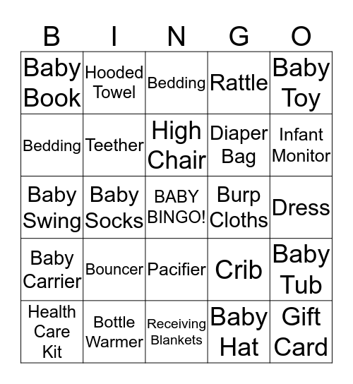 MEGAN AND JASON'S BABY BINGO Card