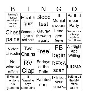 Health IQ Bingo Card