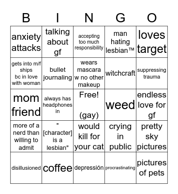 cassidy bingo  Bingo Card