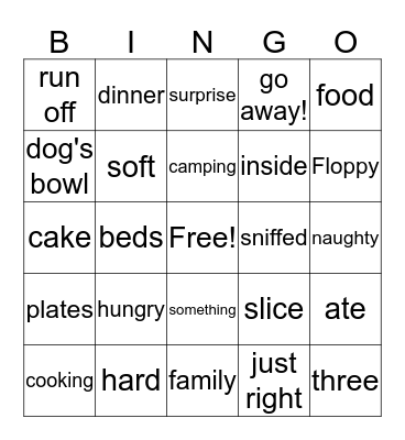 Frank Apple Dora Justin Bingo Card