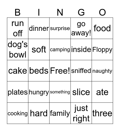 Frank Apple Dora Justin Bingo Card