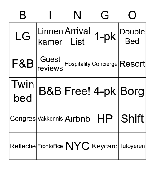 VAKJARGON Bingo Card