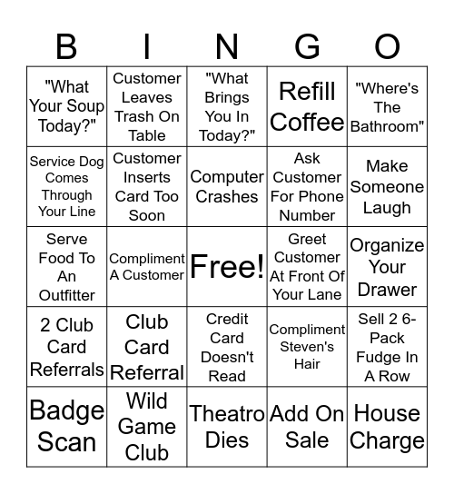 Bingo Flamingo!!! Bingo Card