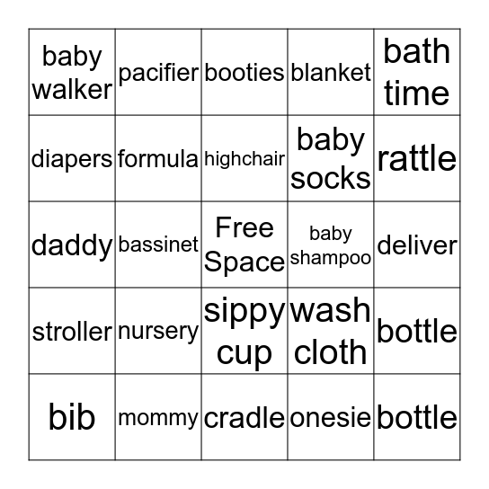 BABY BINGO Card