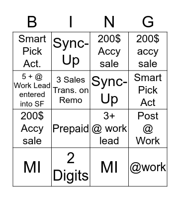 P-Mall  Bingo Card