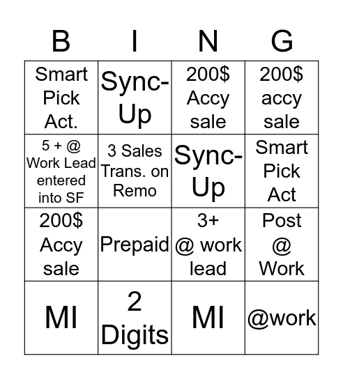 P-Mall  Bingo Card