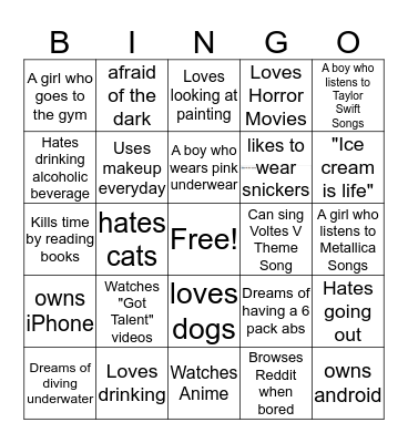 Human Bingo Card