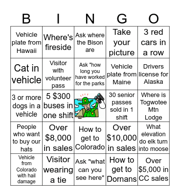Moran Entrance Bingo Card
