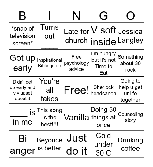 Xten Bingo Card
