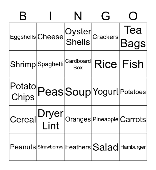 Compost Bingo Card