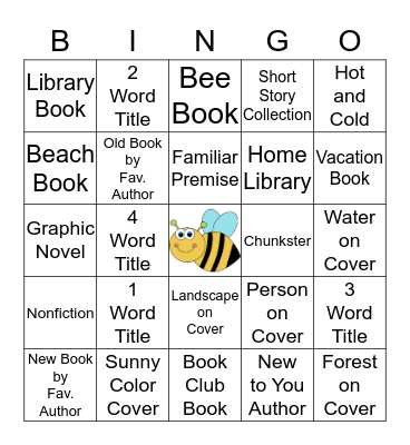 2017 Bee Summer Bingo Challenge Bingo Card