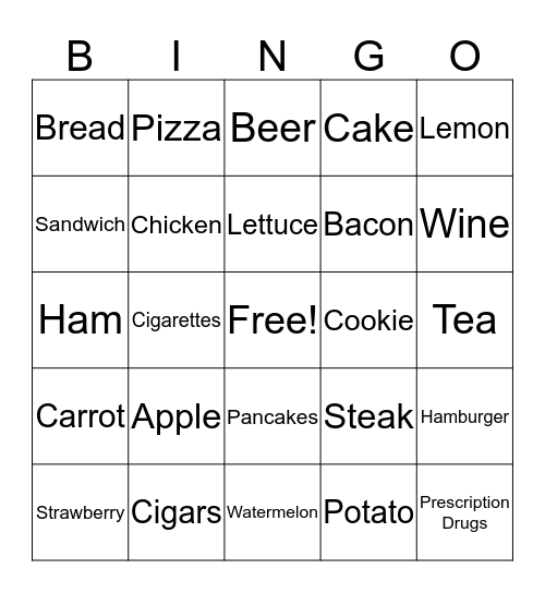 Word of Wisdom Bingo Card