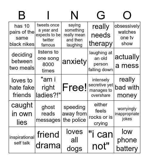 Alex Bingo Card