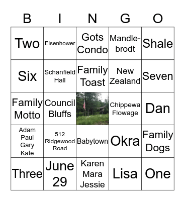 Camp Schanfield Bingo Card
