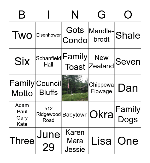 Camp Schanfield Bingo Card