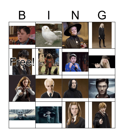 Harry Potter Bingo Card