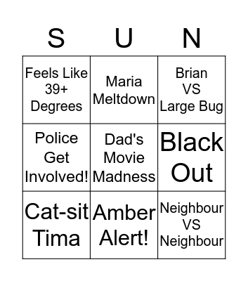 Summer Squares Bingo Card